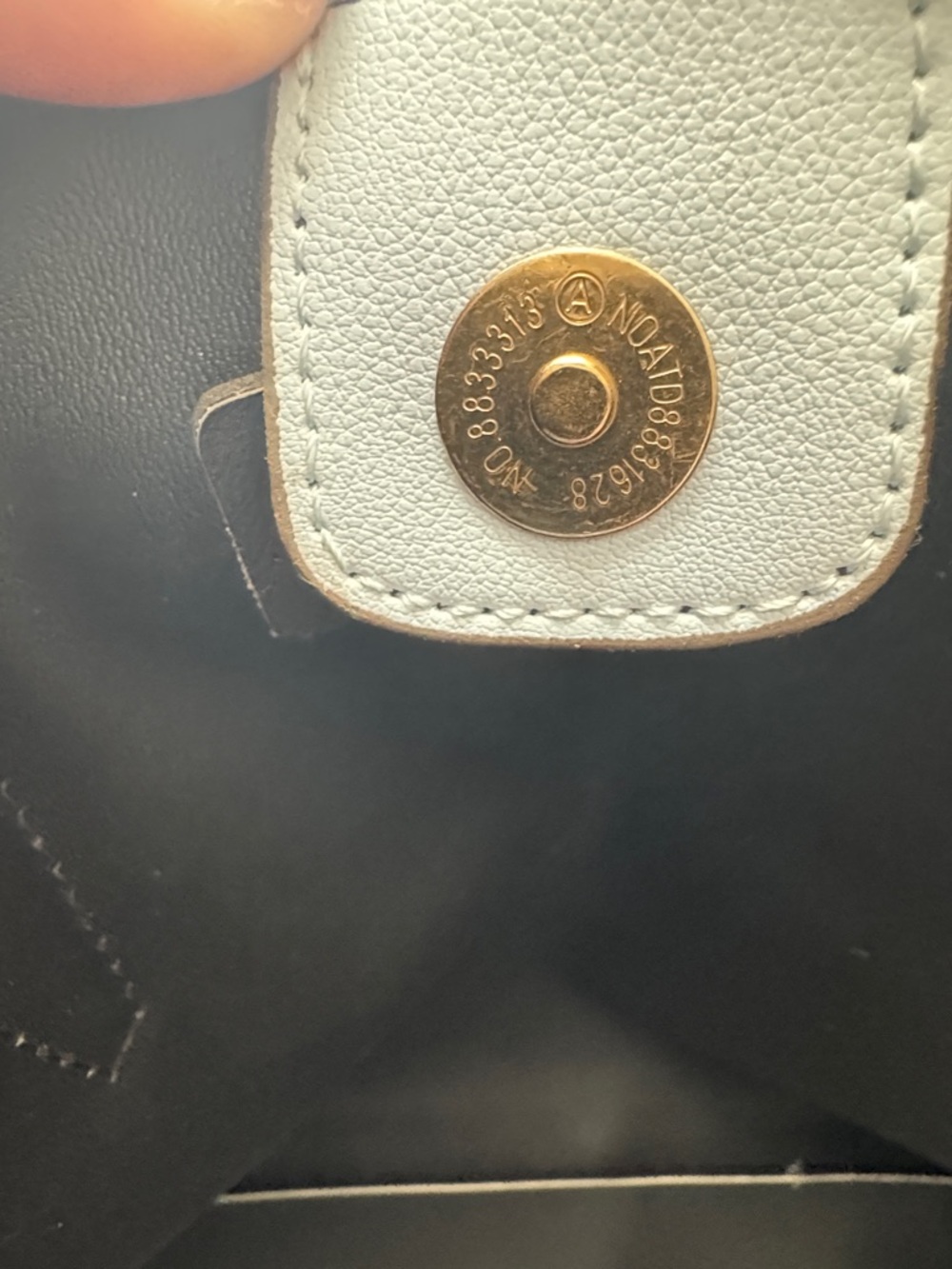 Kate Spade Light Blue Leather Tote with Gold Logo - Picture 13 of 14